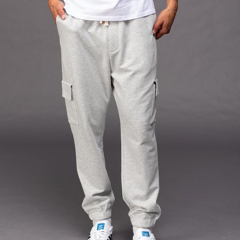 RSQ Mens Fleece Cargo Jogger Sweatpants - Light Gray - Small